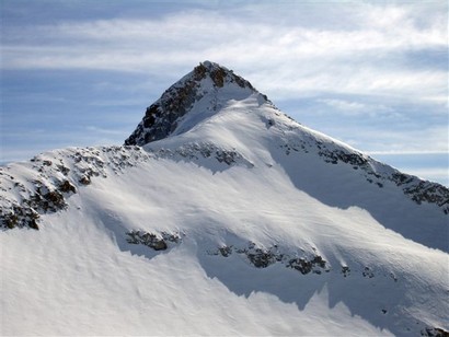 La Cima Presanella 3558 m versante W dalla sella Freshfield 3375 m.