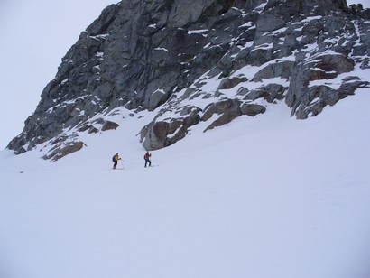 Milvia e Carlo nella parte bassa del ghiacciaio.