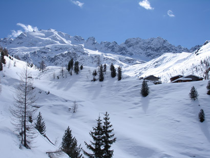 L'alpe Borron 2057 m e la Cima Piazzi 3439 m.