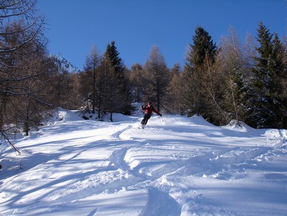 "Arriva", Gianluca durante la discesa dal Monte Pisello 2272 m.