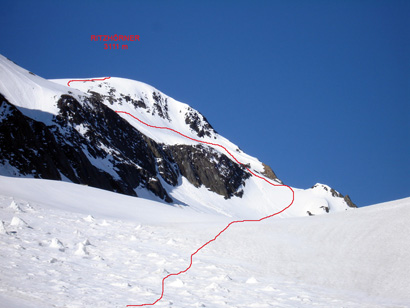 La parte alta dell'itinerario al Ritzhörner 3111 m.