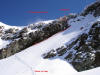 Il Col des Roches 3443 m, visto dal versante Sud (Glacier du Geny).