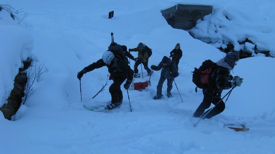 Alta densità di scialpinisti per metro quadro...