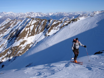 Gianluca durante la salita nella parte alta del Monte Masoni 2663 m.