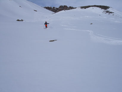 Giò,durante  la discesa dal Piz Punt Ota 3021, nella valle omonima.