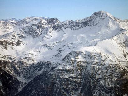 Il Pizzo Stella 3163 m, visto dalla cima del Pizzo della Sancia 2714 m.