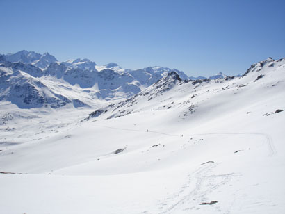 Traverso che porta all'ultimo strappo prima della cima.