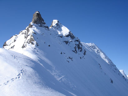 La Punta Sud della Grande Rousse 3577 m, durante la salita a quella Nord 3607 m.