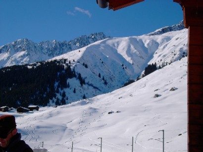 Foto alle tracce di discesa. Con l'abbondante strato di neve c'era solo da divertirsi, senza pensare ai sassi!