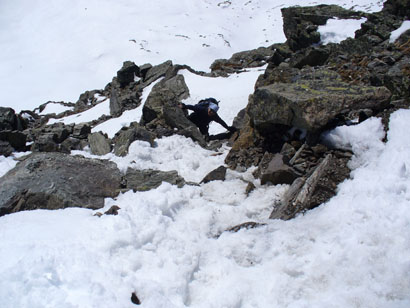 Sergio quasi alla Croce della cima.