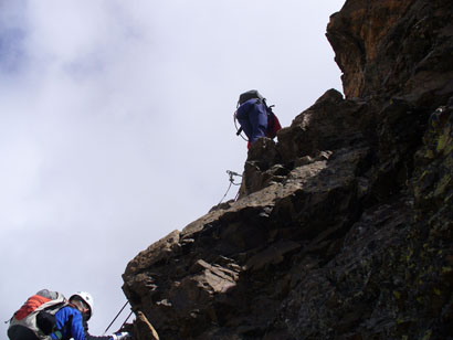 Passaggio della ferrata.