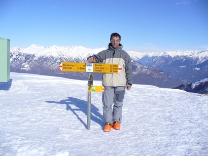 Foto sulla cima con l'immancabile cartello...