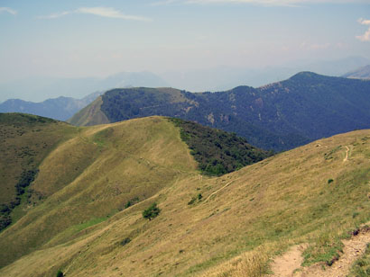 Panoramica sul sentiero di discesa.