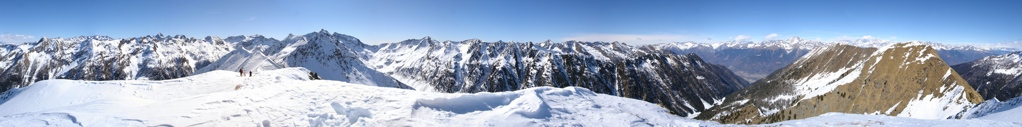 Panoramica a 360° dalla Cima Querciada  2382 m, 02-03-2008 h 12,30. Clicca per vedere in grande.