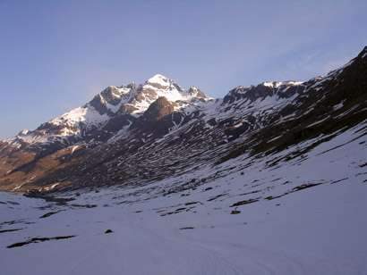 Il Mazzaspitze 3164 m da SW.