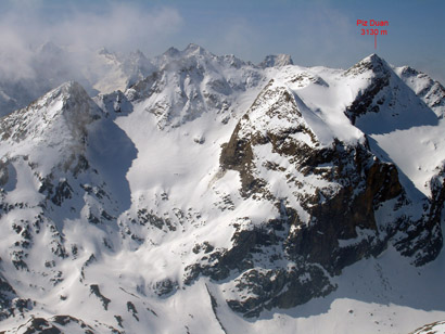 Panoramica con indicazione delle cime.