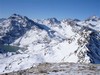 Il Sasso Moro 3108 m con la Valle del rifugio Bignami, dalla cima del Piz Canfinal 2812 m.