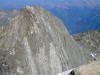 Durante la salita dalla via normale al Cengalo, il Pizzo Badile 3305 m.