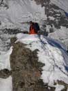 Giò durante la discesa sulla cresta del Poncione di Valleggia 2873 m.