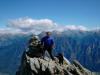 Sulla cima gonfiato dal vento.