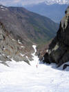 Scendendo nel Canalone del Pizzo del Diavolo di Malgina 2926 m.