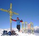 Gianluca in cima al Monte Pisello 2272 m, con sullo sfondo le cime della Val Masino.