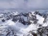 Il Piz dal Teo 3049 m a dx e sullo sfondo a sx al sole il Piz Sena o Vetta Sperella 3075 m.