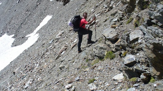 Claudio sullo sfaciume verso la bocchetta di Fellaria.