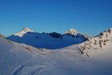 Il Passo della Lobbia Alta 3045 m con il Crozzon di Lares 3354 m ed il Corno di Cavento 3402 m e Carè Alto  3462 m a dx.