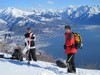 Mattia e Domenico con il Lario sullo sfondo.