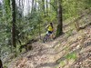 Mauro in un tratto di single track piuttosto ripido.