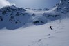 Il Piz Fless 3020 m con il ripido tratto soprastante il Vadret Valtorta.