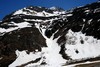 Il ripido canalino d'accesso alla Valle di Sterla.