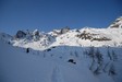 Risalendo la Val Tronella con vista sui Torrioni di Mezzaluna da circa 1750 m.