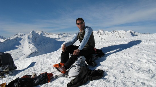 Claudio in pausa prima di scendere.