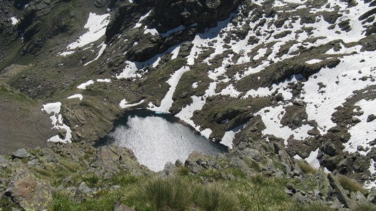 Il lago Rotondo dalla cima.