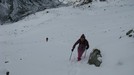 Lo spessore della neve aumenta... la fatica anche.