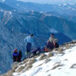 Momento di pausa sulla cima.