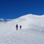 Durante la salita con vista sulla parete E della Cima Forzellina 2829 m.